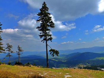 Scenic view of mountains against sky