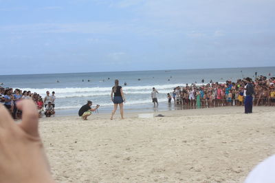 Group of people on beach