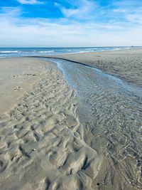 Scenic view of beach against sky