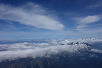 Aerial view of clouds over landscape