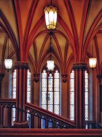 Interior of illuminated building