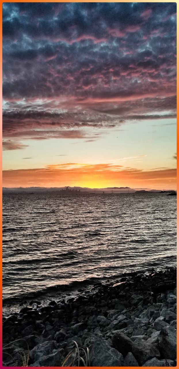 SCENIC VIEW OF SEA DURING SUNSET