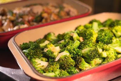 Close-up of meal served in plate