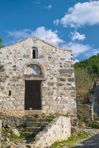 Greek chapel in an abandoned ghost town near fethiye in turkey. site of the ancient greek city 