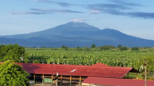 Scenic view of mountains against sky