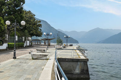 The lakeside of pisogne in the lake iseo