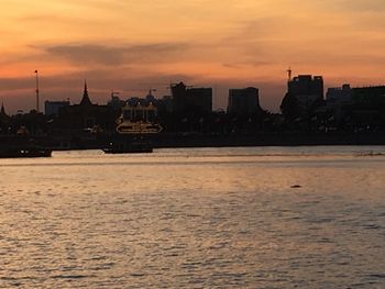 View of city at sunset