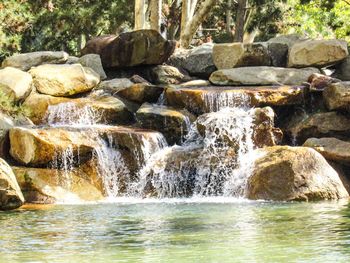 Scenic view of waterfall