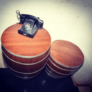 High angle view of text on table