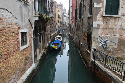 Canal amidst buildings