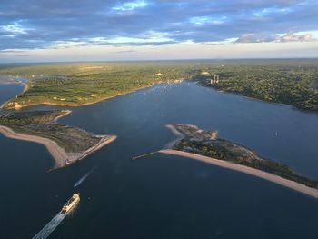 Aerial view of river against sky