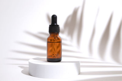 Close-up of essential oil against white background