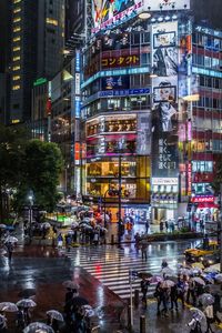 Crowd on street at night