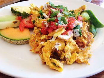 Close-up of served food