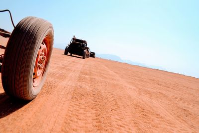 Panoramic view of desert against clear sky