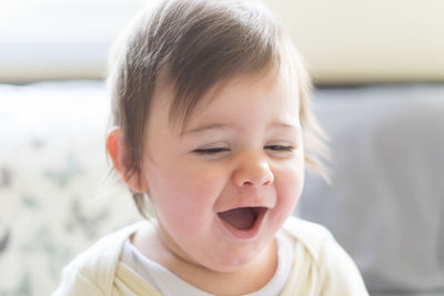 Close-up of cute baby girl