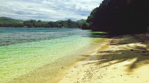 Scenic view of beach against sky