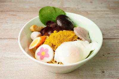 Close-up of food in bowl on table