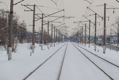 Railroad tracks in winter