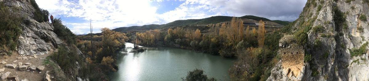 Panoramic view of mountains against sky