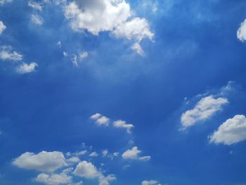 Low angle view of clouds in blue sky