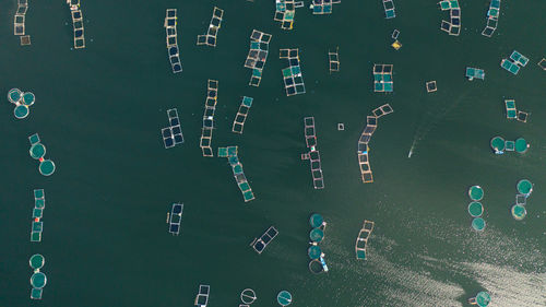 High angle view of illuminated city at night