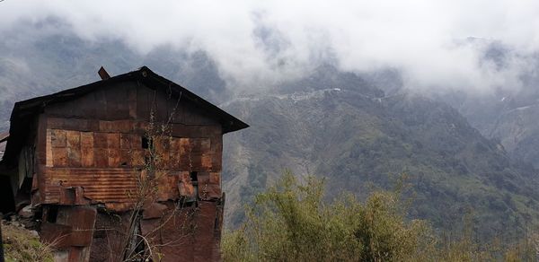 Scenic view of old town against sky