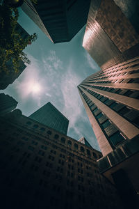 Low angle view of buildings against sky