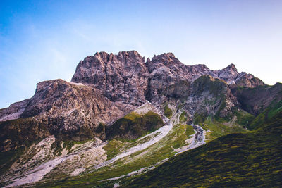 View of mountain against clear sky