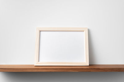 High angle view of table against white background