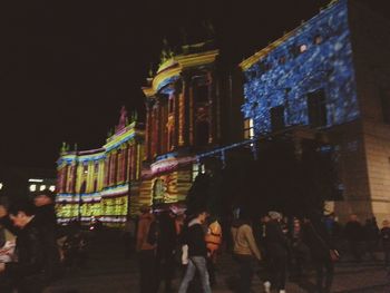 Illuminated city at night