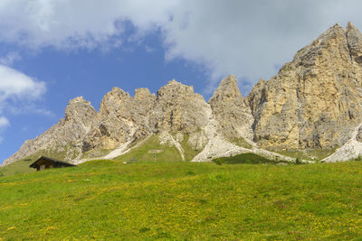 Panoramic view of landscape and mountain against sky