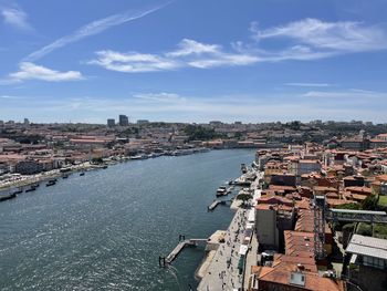 High angle view of sea against sky