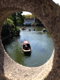 View of boat in water