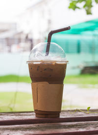 Close-up of coffee on table