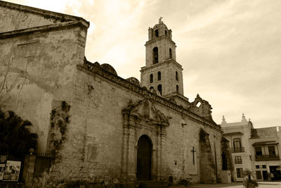 Low angle view of church against sky