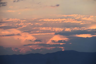 Low angle view of sky during sunset