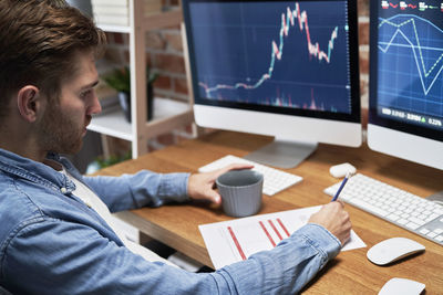 Man working at table