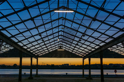 Scenic view of sea against sky seen through ceiling