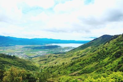 Scenic view of mountains against sky