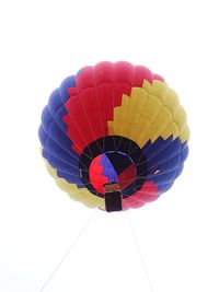 Low angle view of hot air balloons