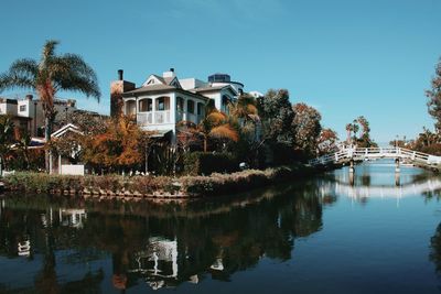 Reflection of buildings in water