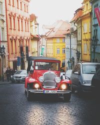 Cars on street in city
