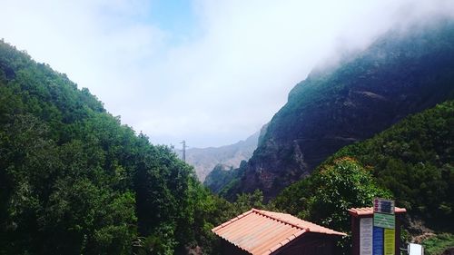 Scenic view of mountain range against sky