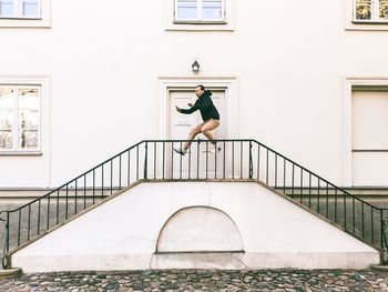 Silhouette of woman in building
