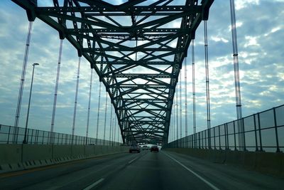 Bridge over road against sky