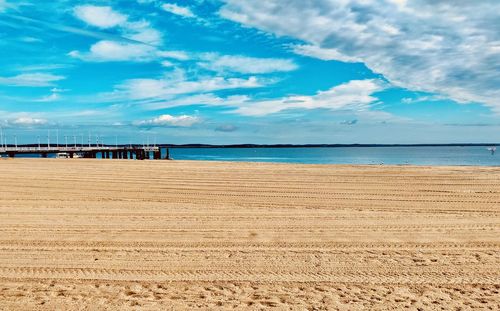 Scenic view of beach against sky