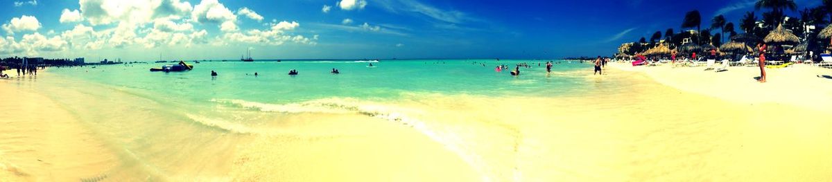 Scenic view of beach against sky