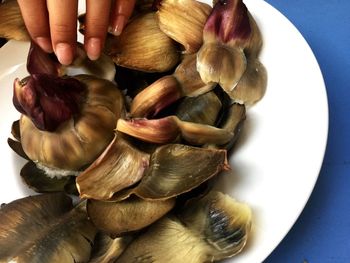 Close-up of hand holding food