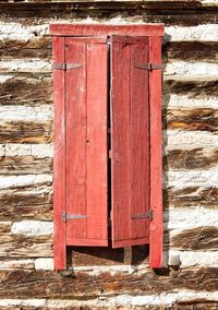 Closed door of old building